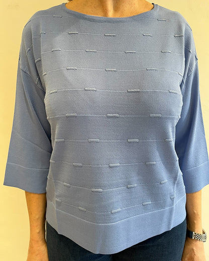 Maglia girocollo manica 3/4 con dettagli lurex art. 53203 STREGATA