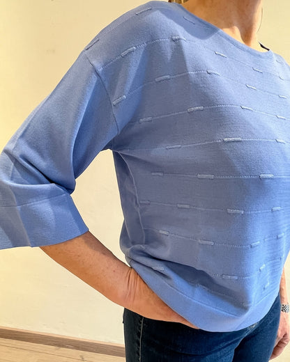 Maglia girocollo manica 3/4 con dettagli lurex art. 53203 STREGATA