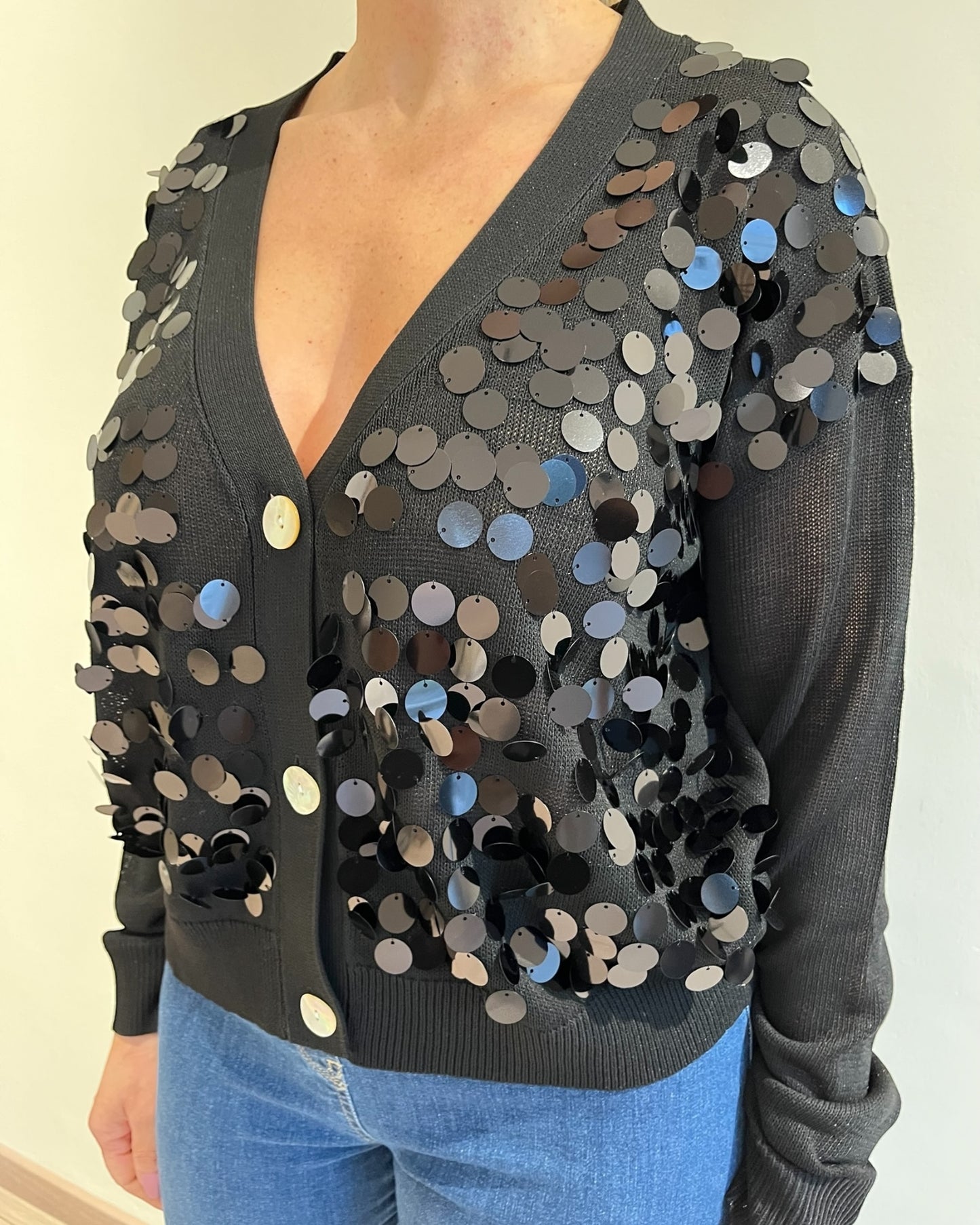 Cardigan con paillettes art. DS6256 SHEIS
