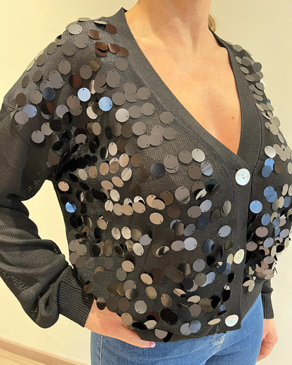 Cardigan con paillettes art. DS6256 SHEIS