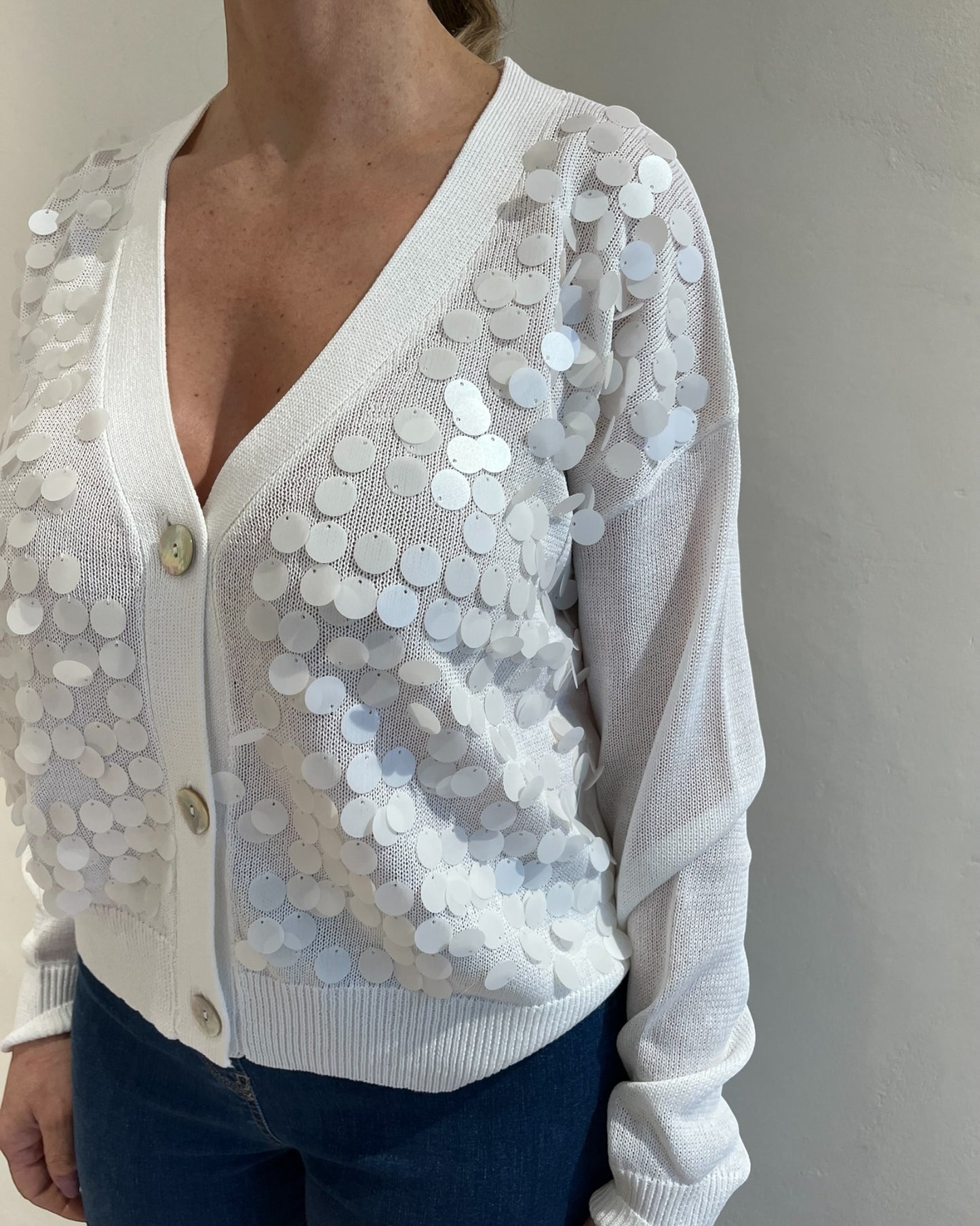 Cardigan con paillettes art. DS6256 SHEIS