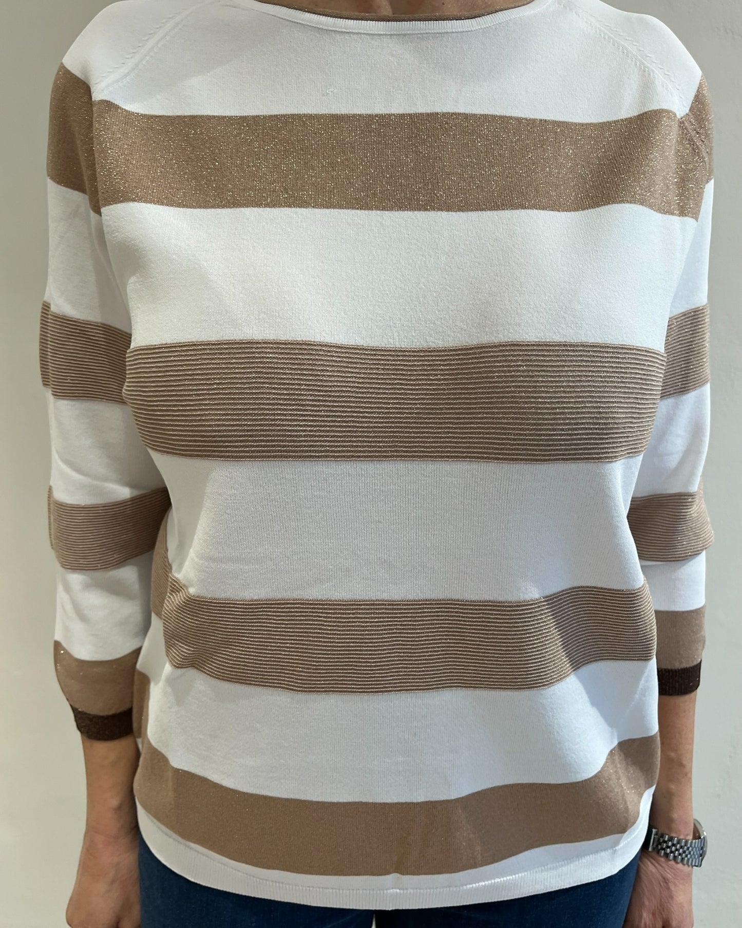 Maglia girocollo rigata lurex art. DS6421 SHEIS