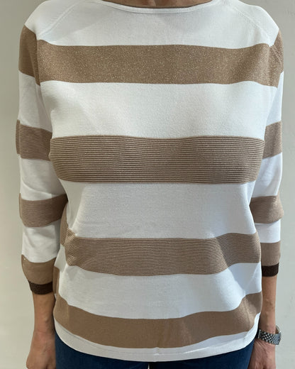 Maglia girocollo rigata lurex art. DS6421 SHEIS