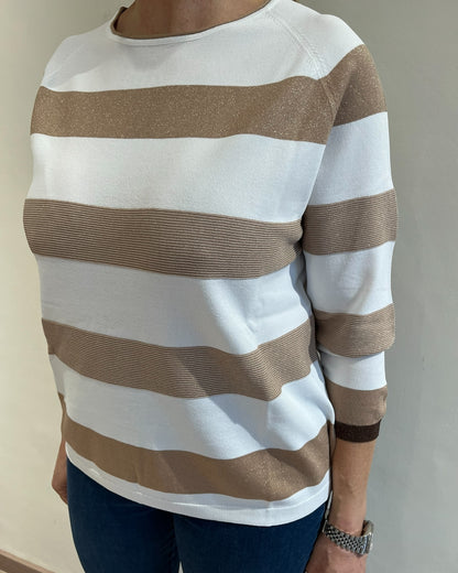 Maglia girocollo rigata lurex art. DS6421 SHEIS