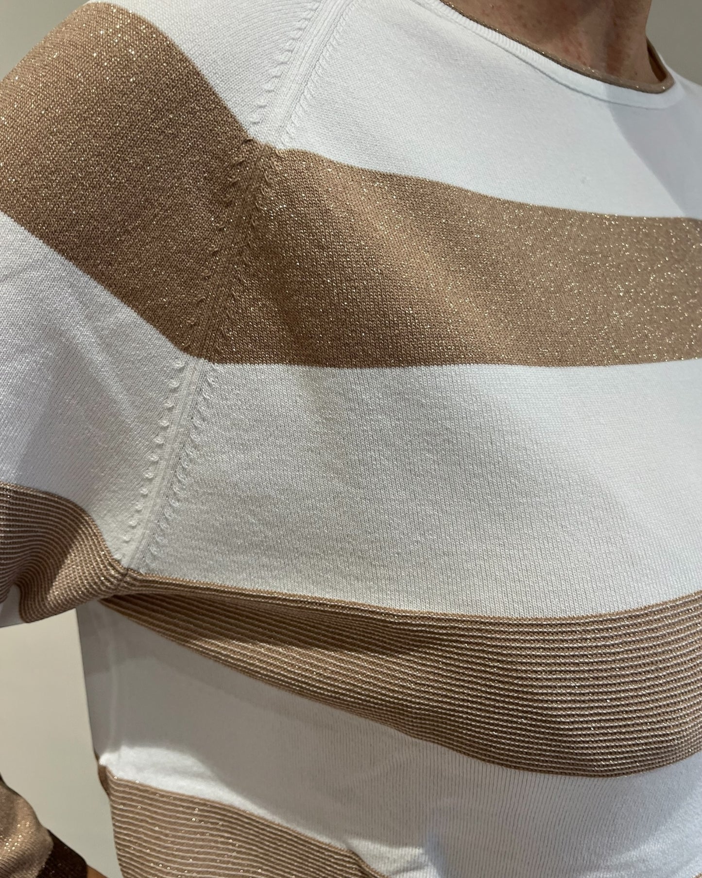 Maglia girocollo rigata lurex art. DS6421 SHEIS