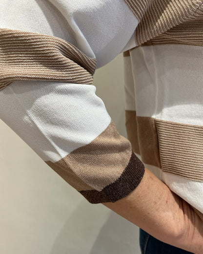 Maglia girocollo rigata lurex art. DS6421 SHEIS