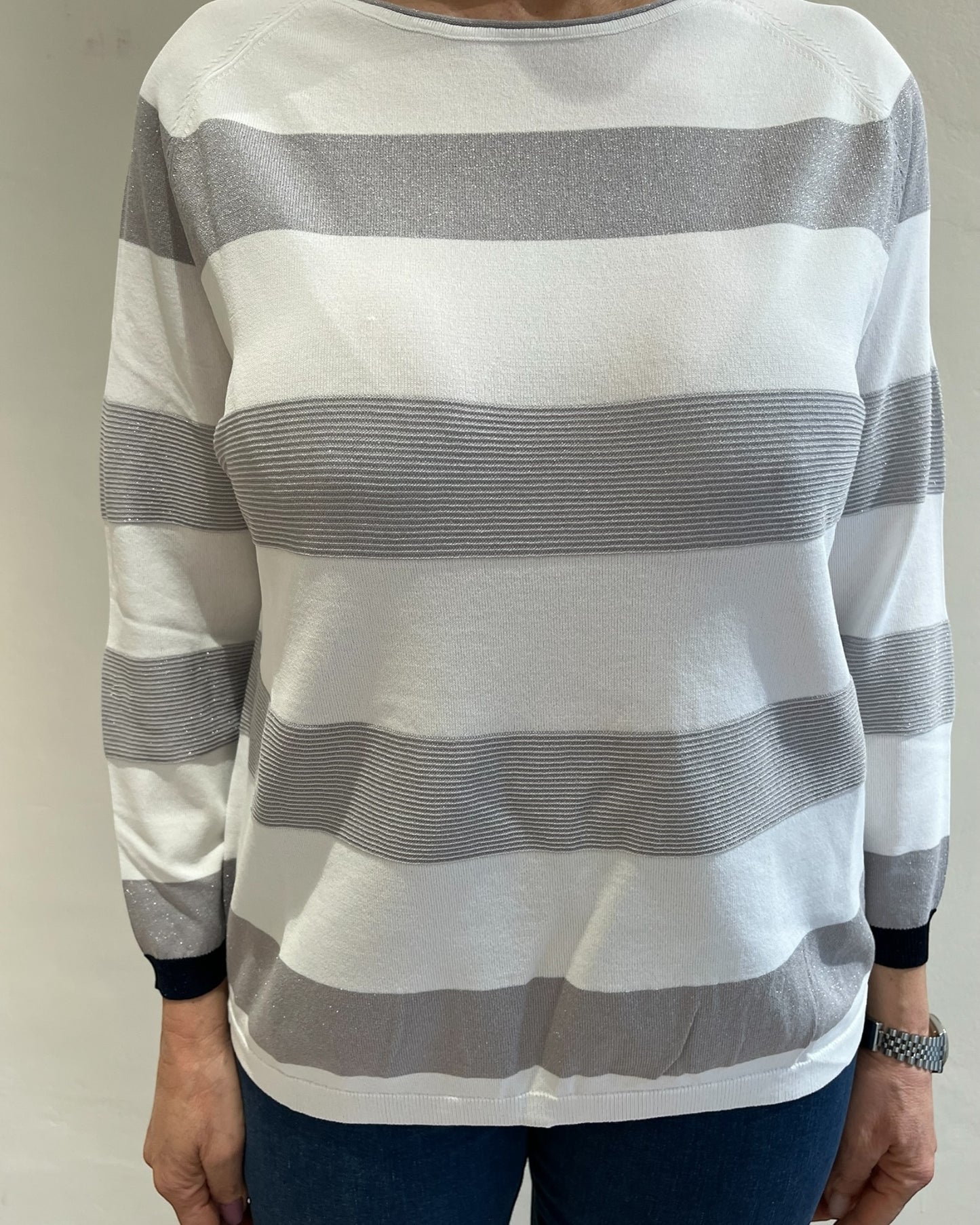 Maglia girocollo rigata lurex art. DS6421 SHEIS