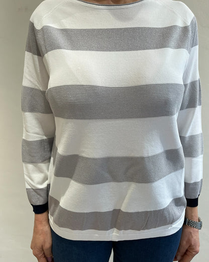 Maglia girocollo rigata lurex art. DS6421 SHEIS