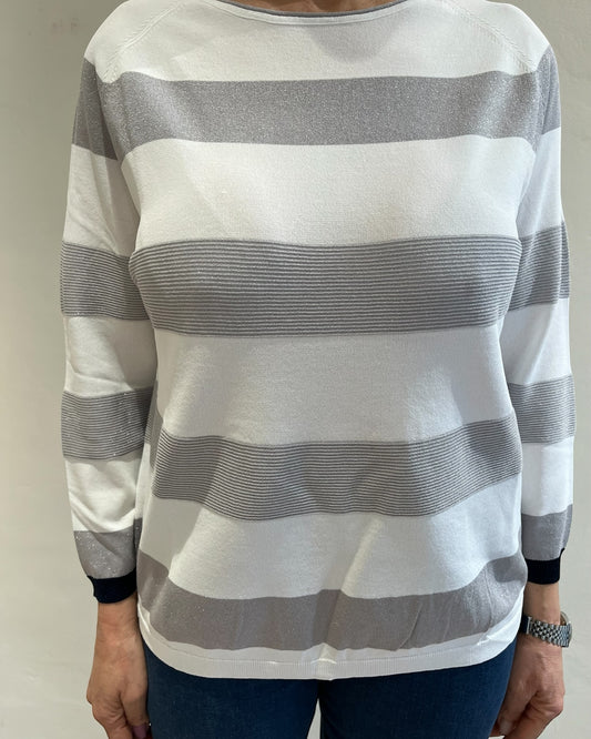 Maglia girocollo rigata lurex art. DS6421 SHEIS