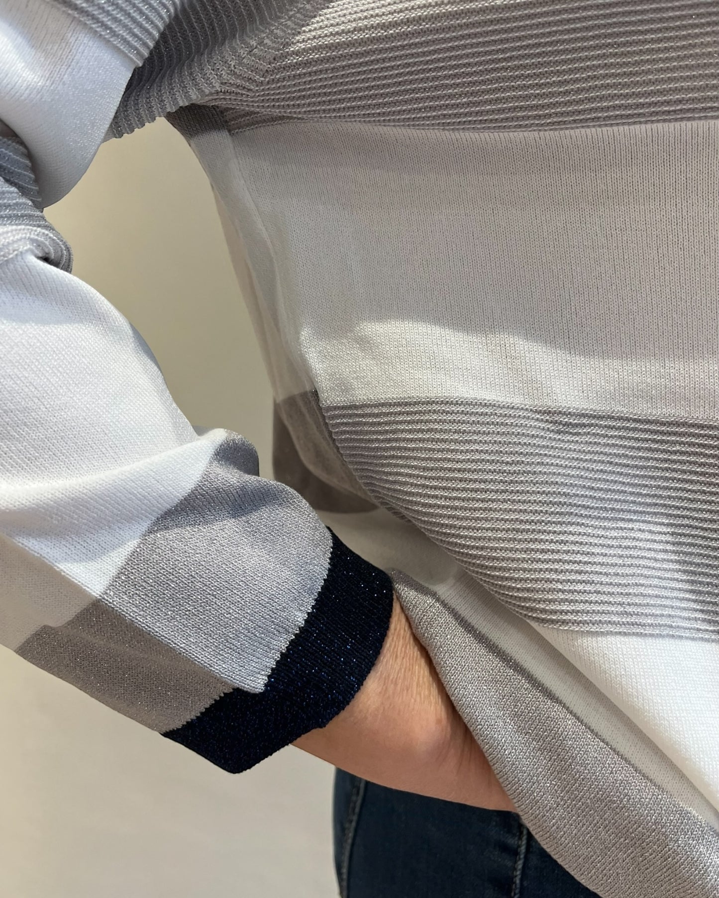 Maglia girocollo rigata lurex art. DS6421 SHEIS