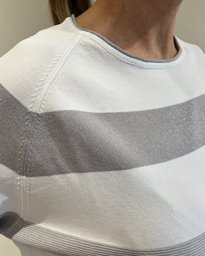 Maglia girocollo rigata lurex art. DS6421 SHEIS