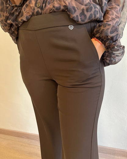Pantalone palazzo fluido con elastico art. P493SFIONA PLEASE