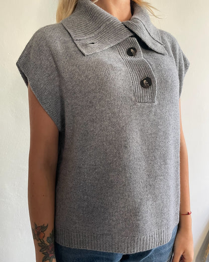 Gilet collo alto e bottoni art. D80966 TENSIONE IN