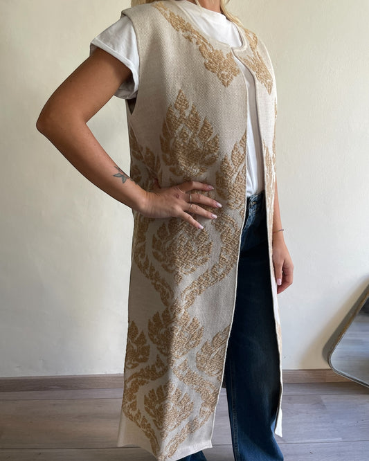 Gilet lungo arabesque art. W5HMG75A400 TENSIONE IN