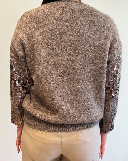 Maglione con paillettes art. 5683 MADREPERLA