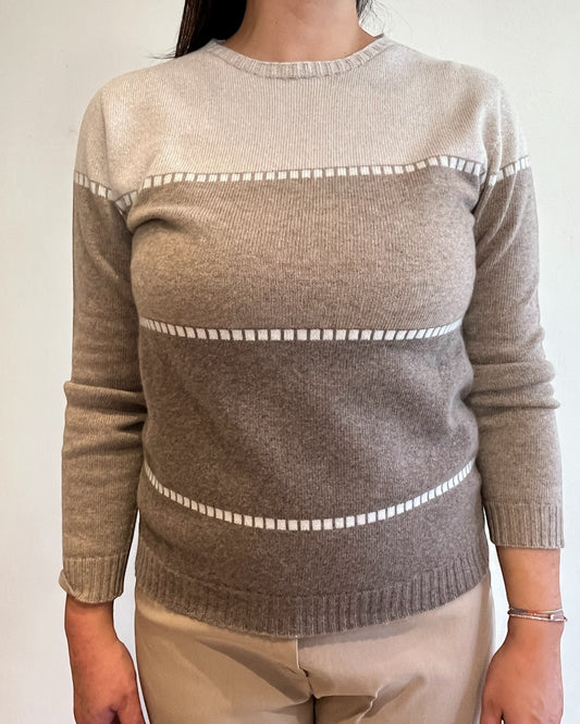 Maglia girocollo tre colori art. 4360 CARLA FERRONI