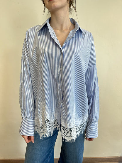 Camicia righe con pizzo art. 19111/2 CHEAP&CHIC