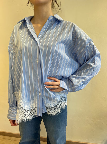 Camicia righe con pizzo art. 19111/2 CHEAP&CHIC