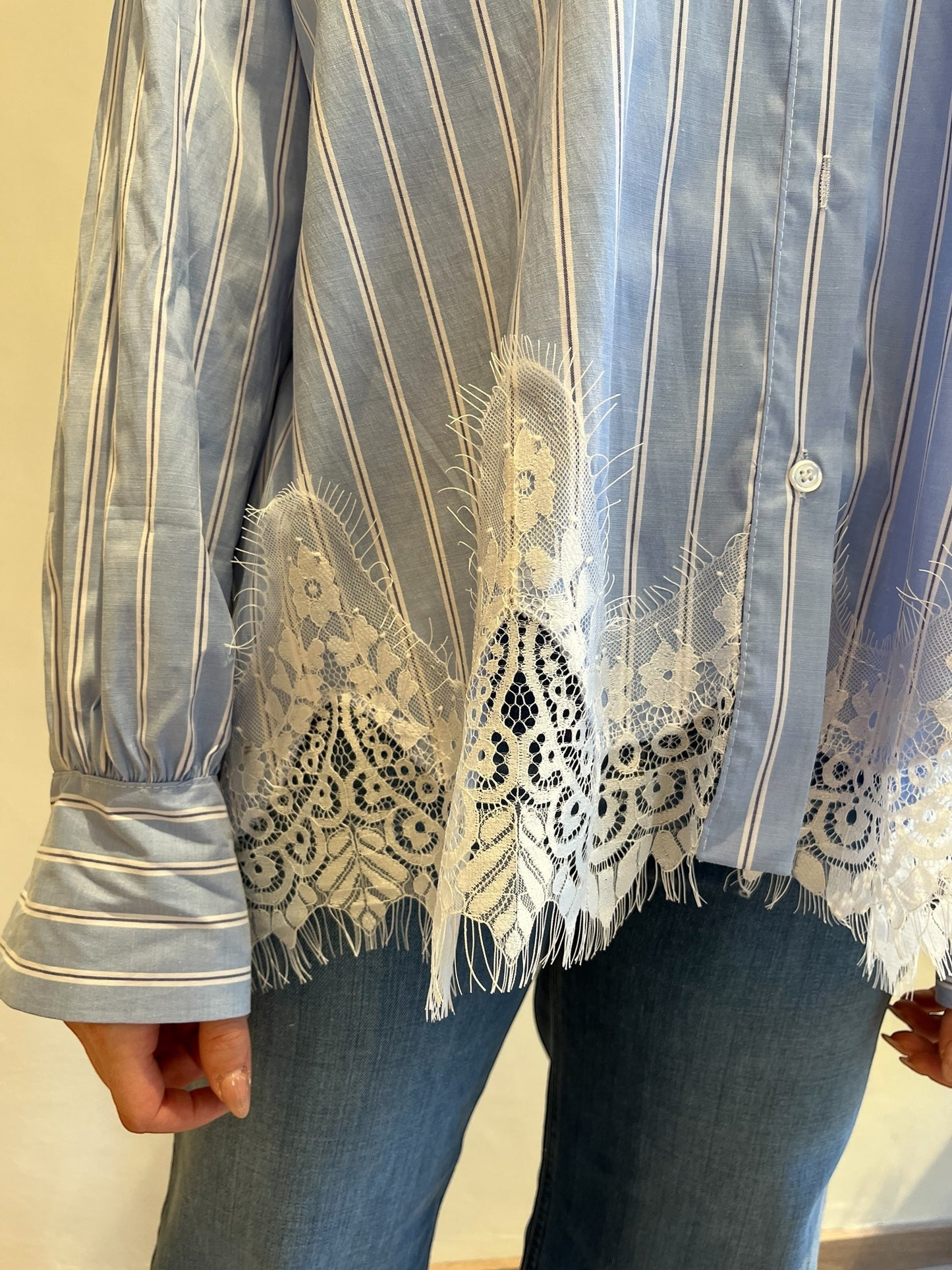 Camicia righe con pizzo art. 19111/2 CHEAP&CHIC