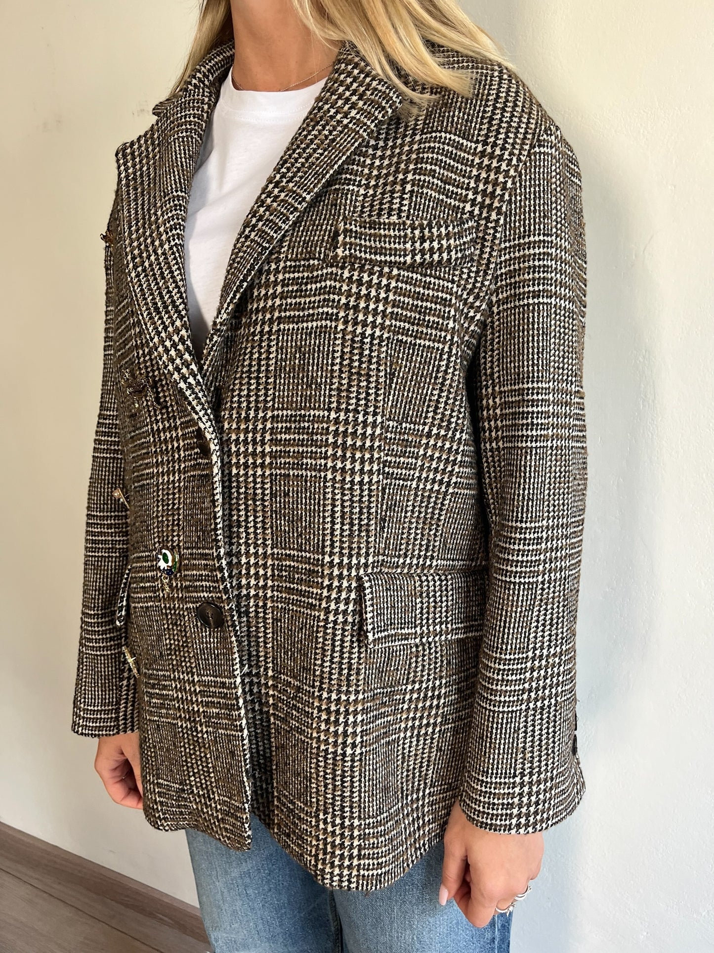 Giacca c/spille a quadri art. 26B1370 TENSIONE IN