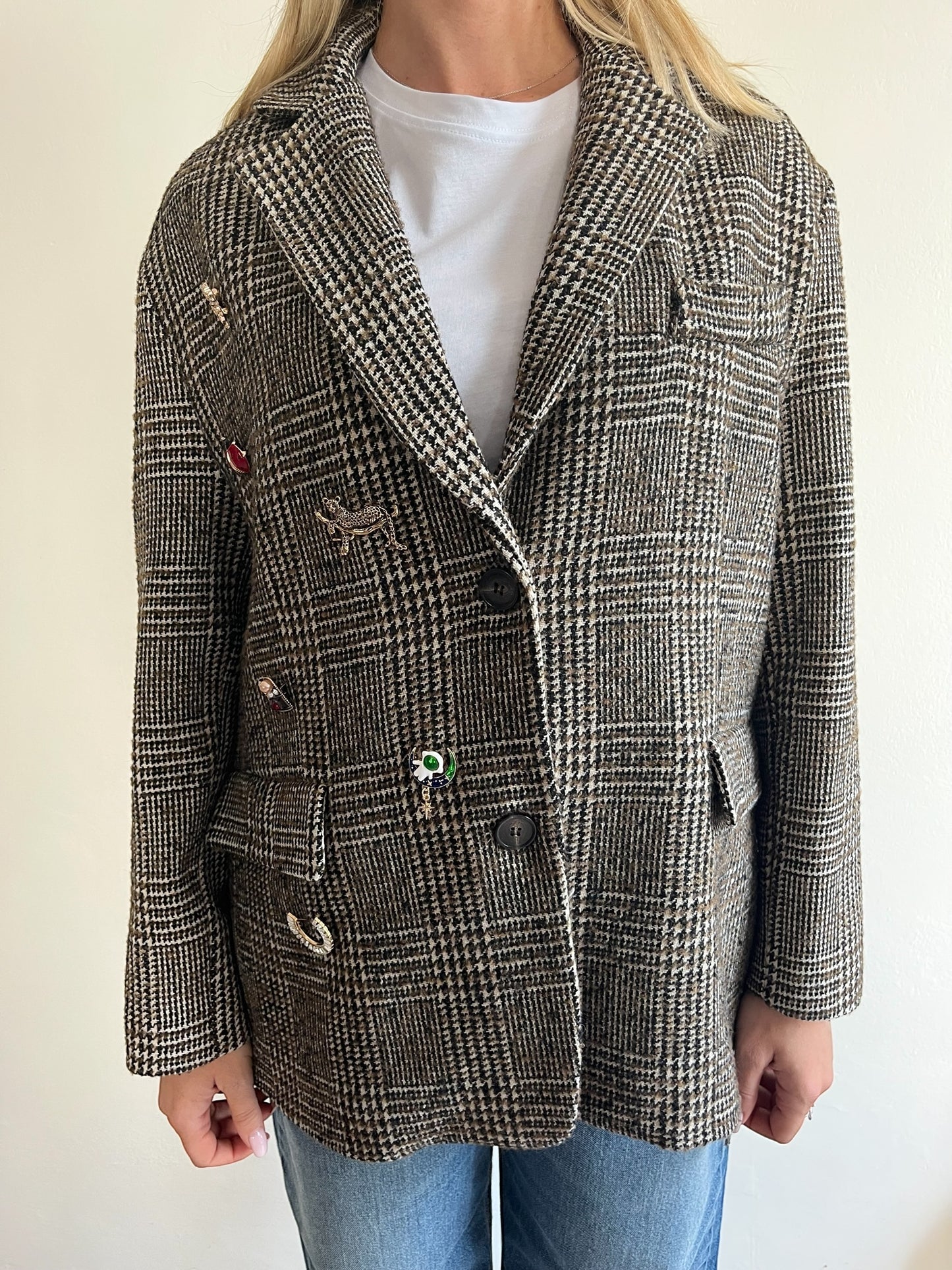 Giacca c/spille a quadri art. 26B1370 TENSIONE IN