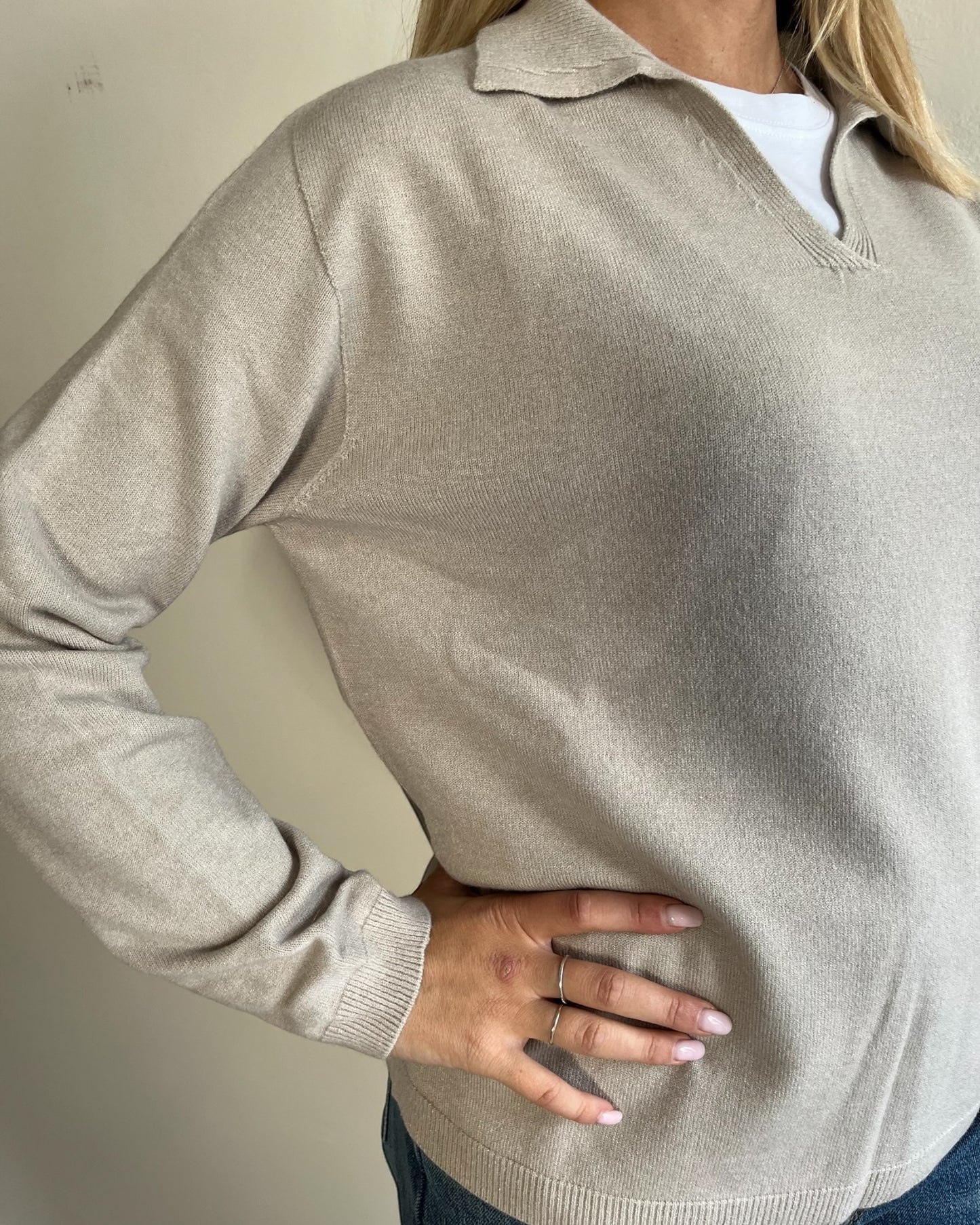 Polo scollo V manica lunga art. 520913 CHEAP&CHIC