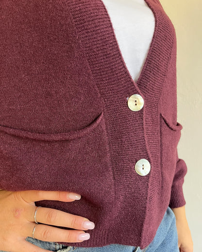 Cardigan crop con tasche art. 57058 CHEAP&CHIC