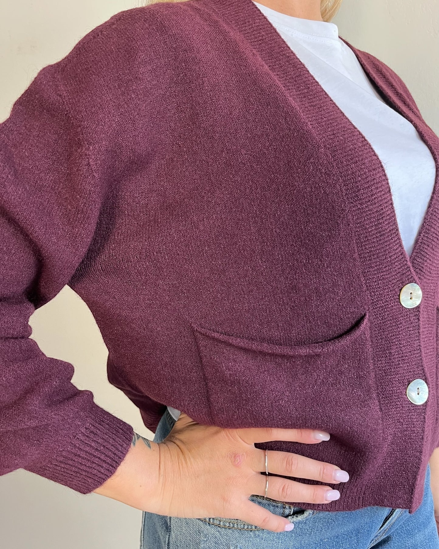 Cardigan crop con tasche art. 57058 CHEAP&CHIC