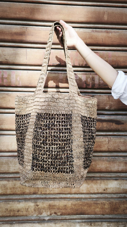 Borsa in rafia con 2 colori NATURELLEMENT