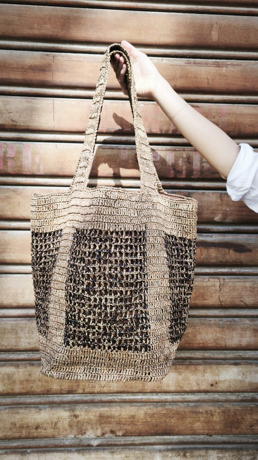 Borsa in rafia con 2 colori NATURELLEMENT