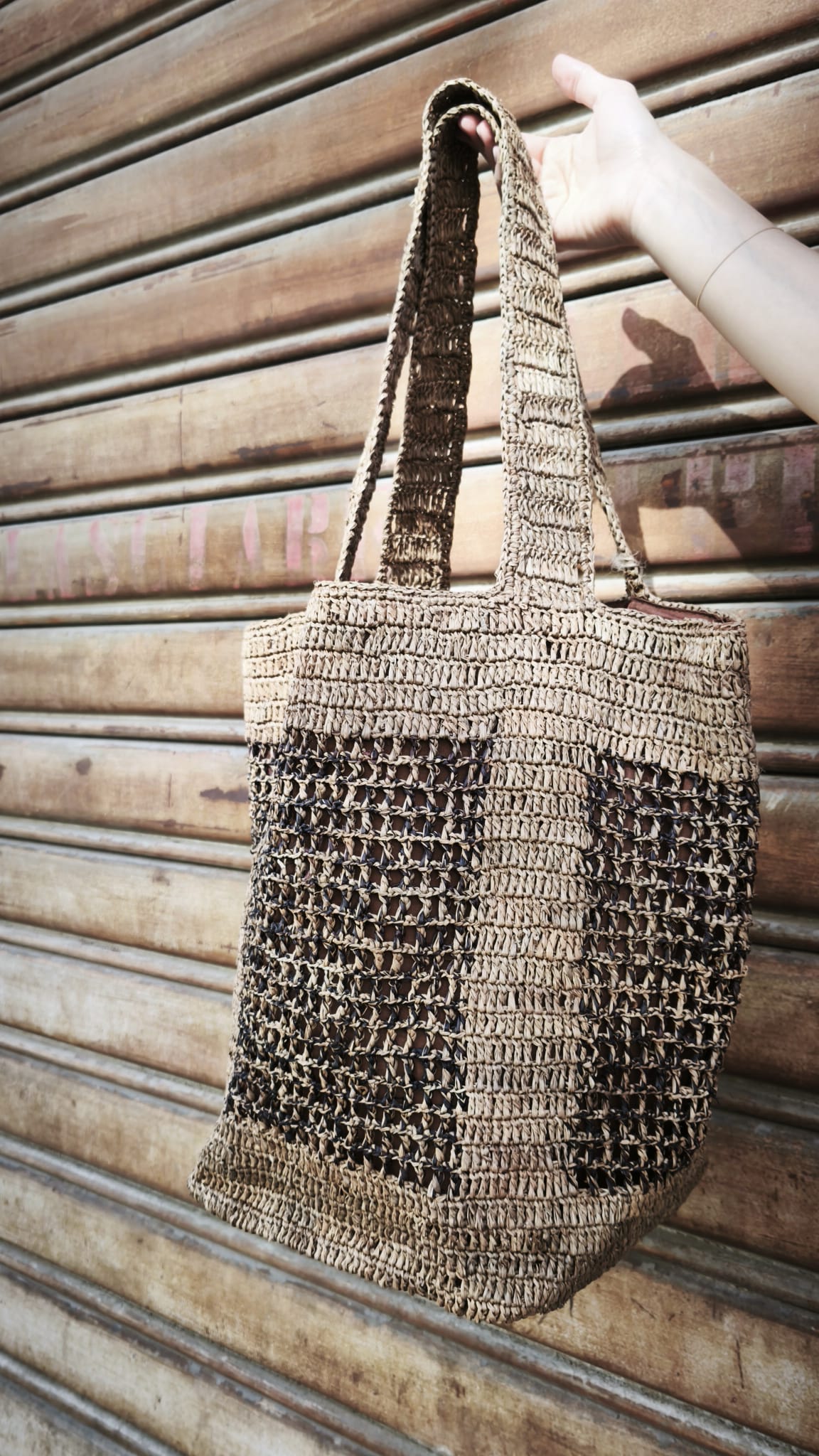 Borsa in rafia con 2 colori NATURELLEMENT
