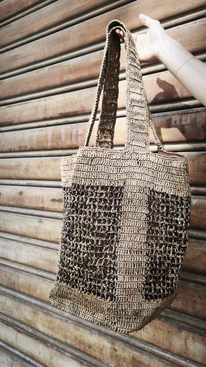Borsa in rafia con 2 colori NATURELLEMENT