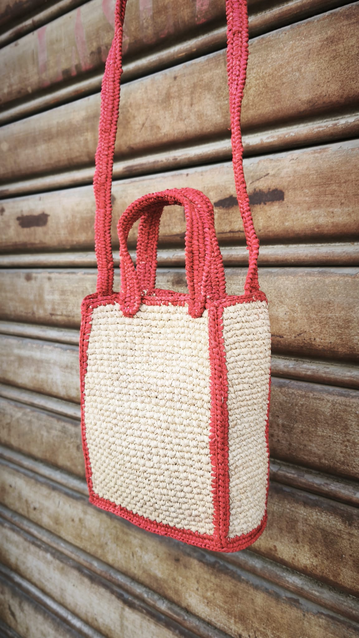 Borsa in rafia rettangolare con tracolla LEA LIMAIA