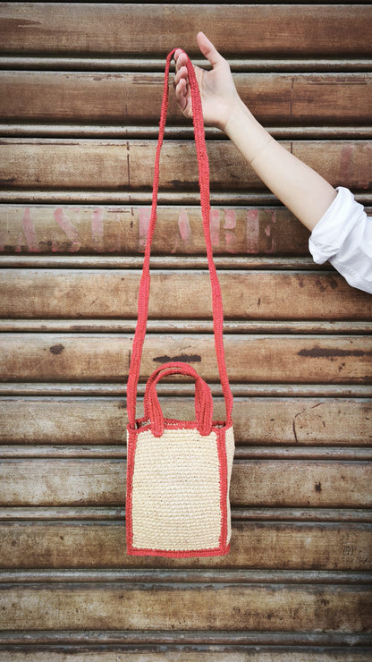 Borsa in rafia rettangolare con tracolla LEA LIMAIA