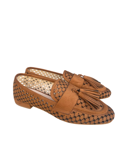 Mocassino traforato con nappine art. LF918K046 OVYE