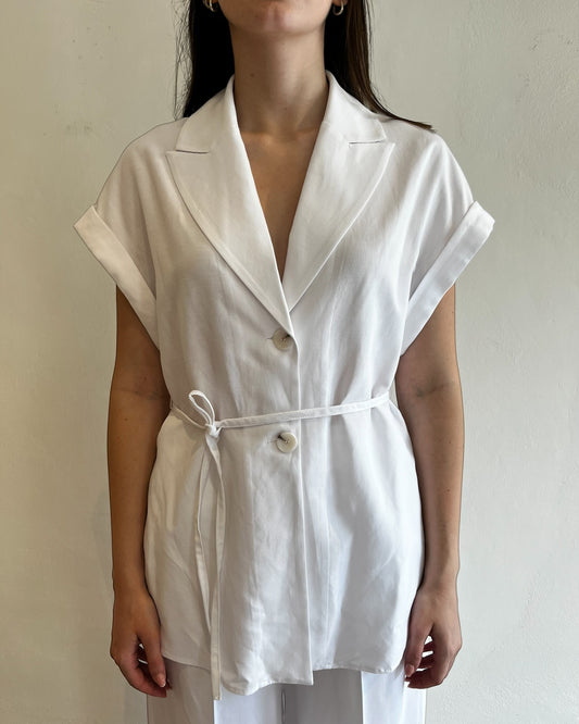 Gilet in viscosa e lino con cinta art.LD73LYF IMPERIAL