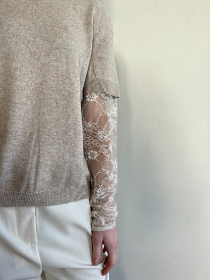 Maglia con maniche in pizzo art. 22199F VICOLO