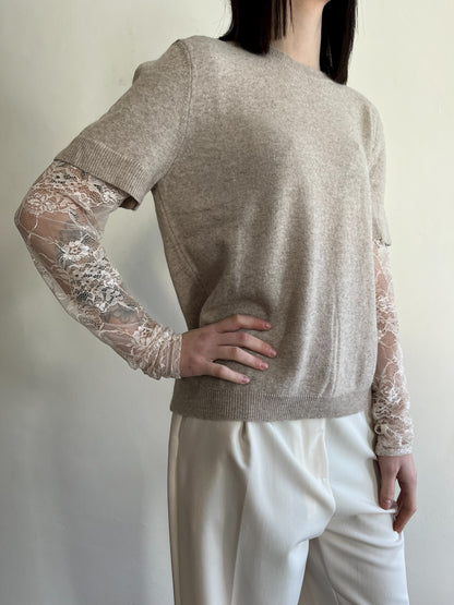 Maglia con maniche in pizzo art. 22199F VICOLO