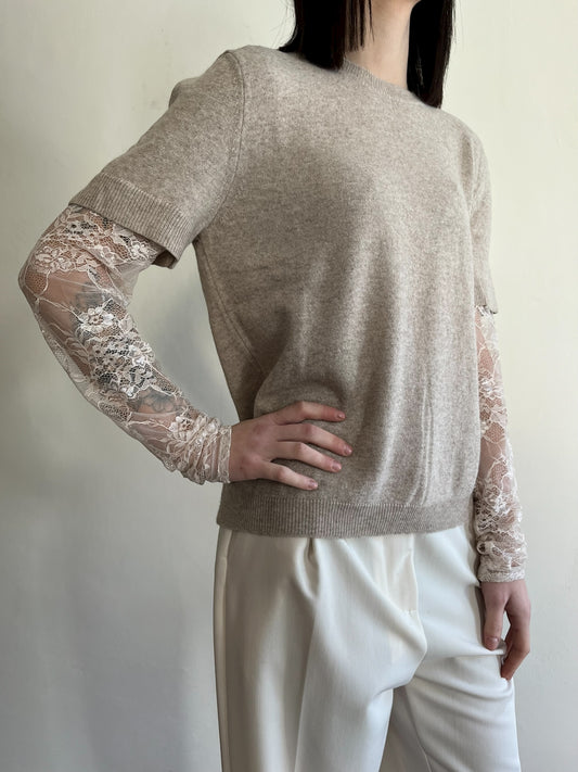 Maglia con maniche in pizzo art. 22199F VICOLO