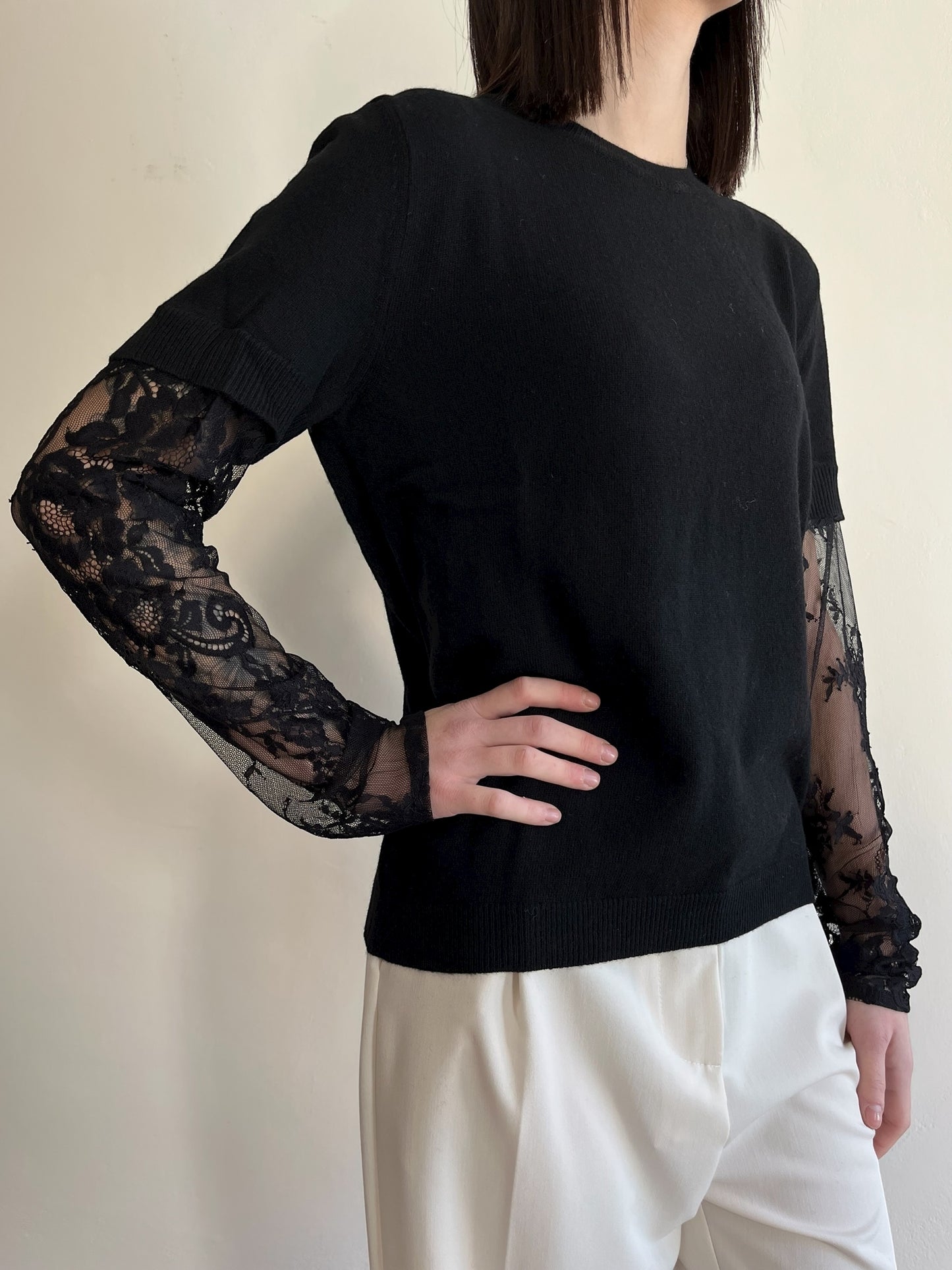 Maglia con maniche in pizzo art. 22199F VICOLO