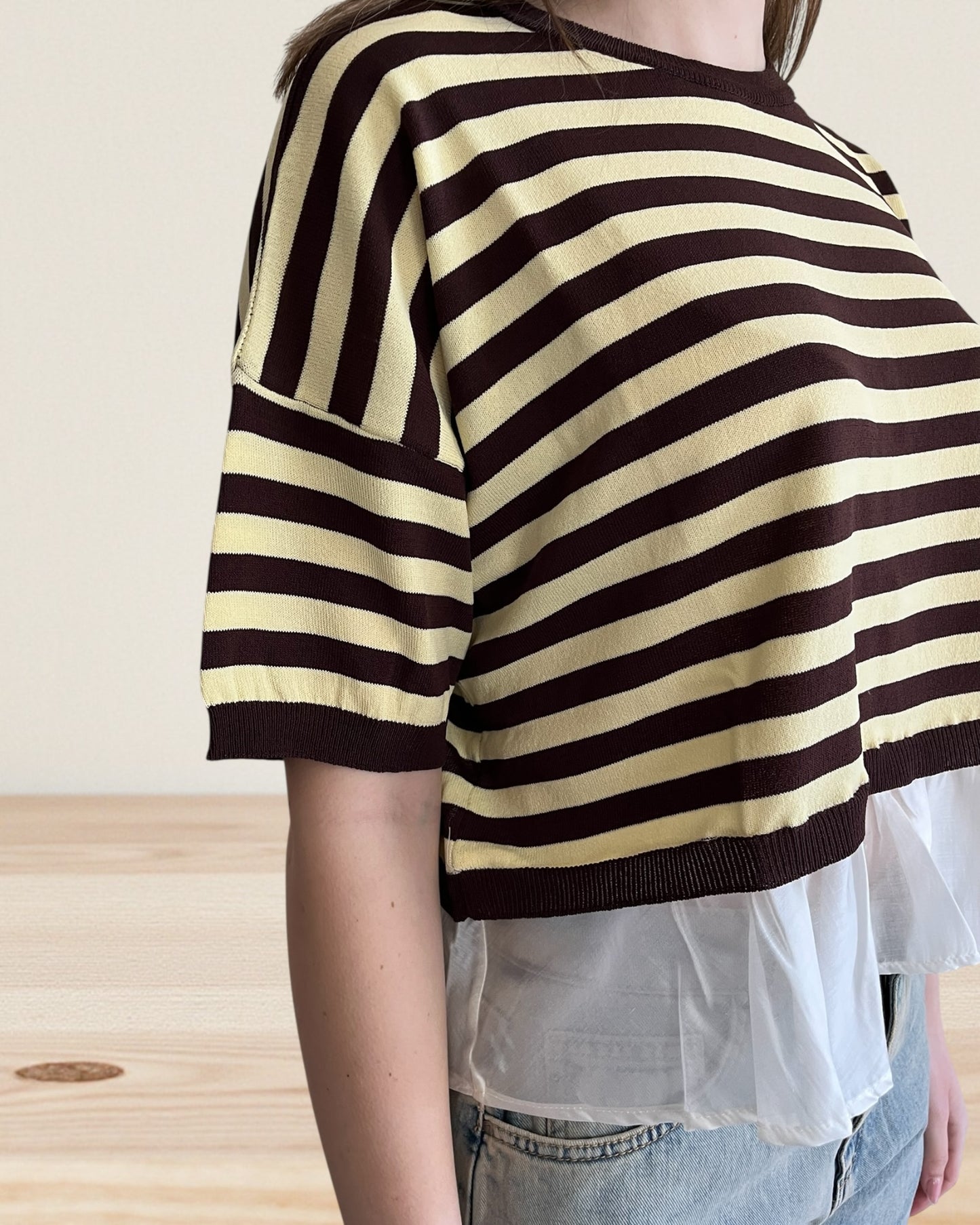 Maglia righe con balza art. 2AB2132 VICOLO