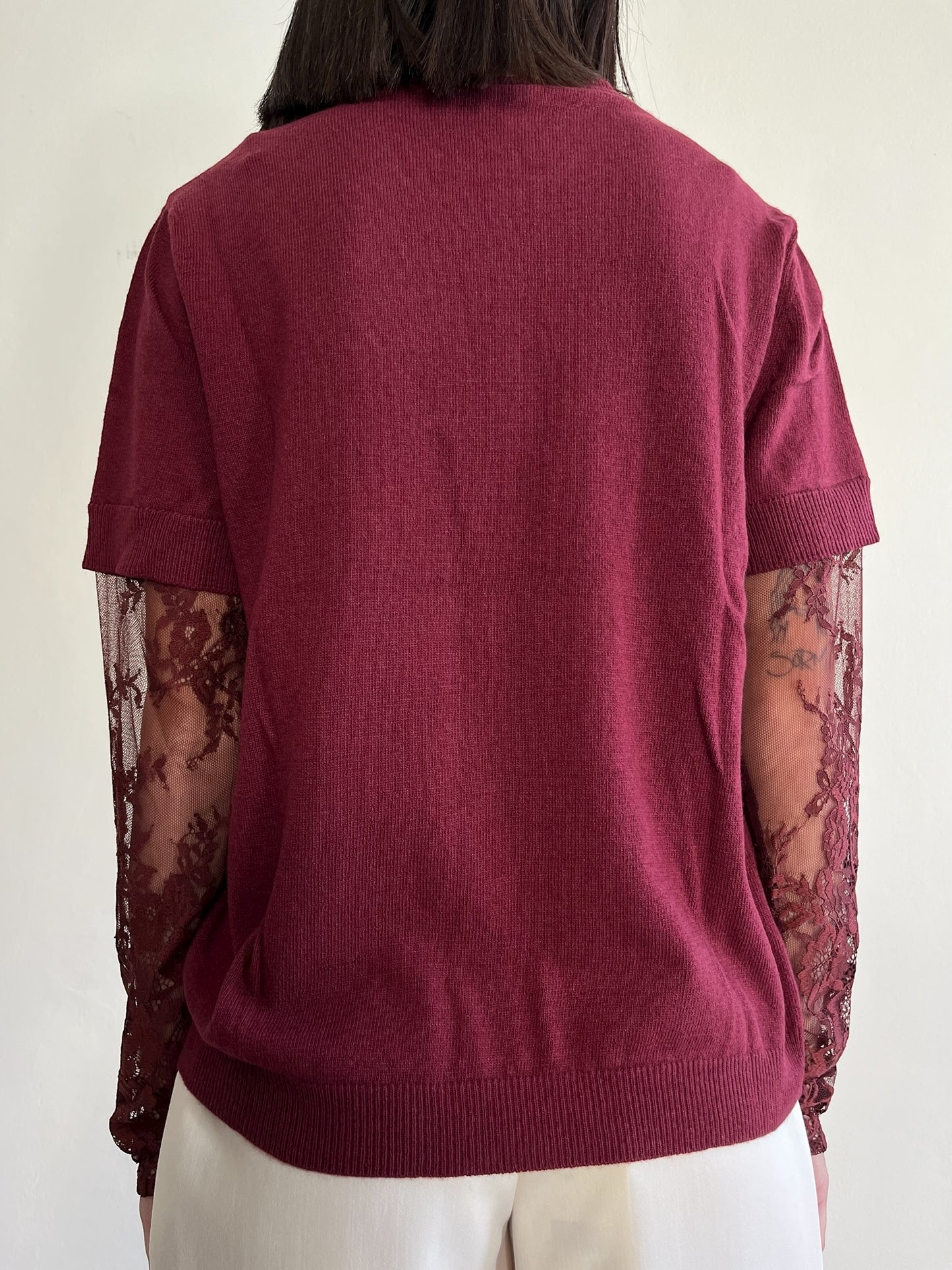 Maglia con maniche in pizzo art. 22199F VICOLO