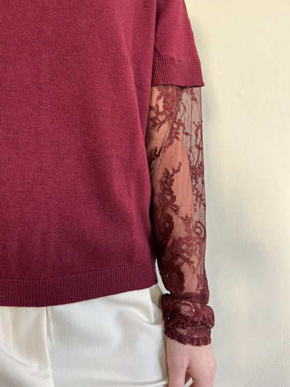 Maglia con maniche in pizzo art. 22199F VICOLO