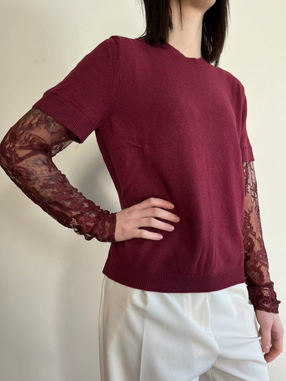 Maglia con maniche in pizzo art. 22199F VICOLO