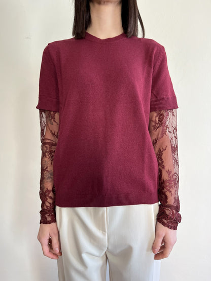 Maglia con maniche in pizzo art. 22199F VICOLO