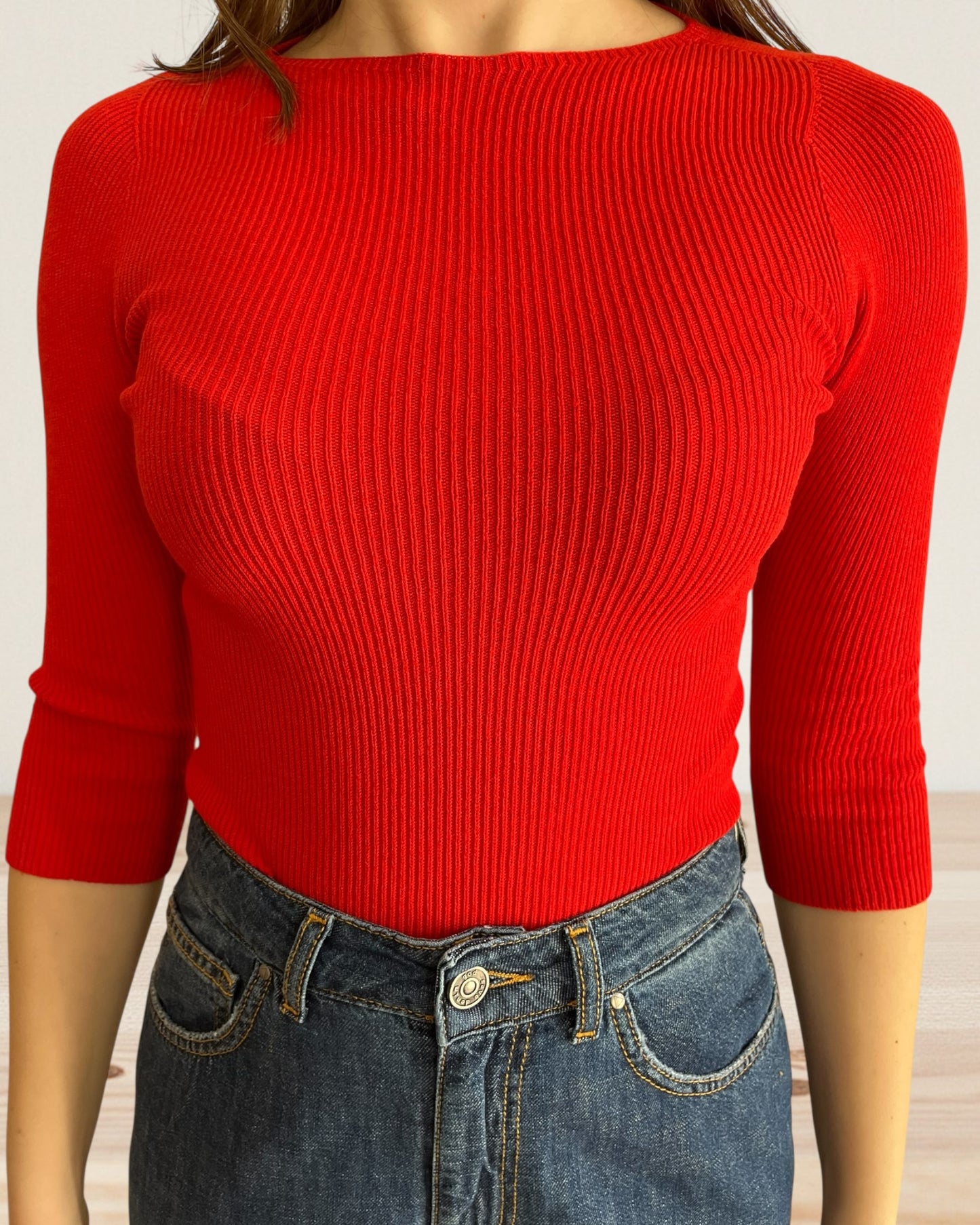 Maglia costine manica 3/4 art. 7AB7075 VICOLO