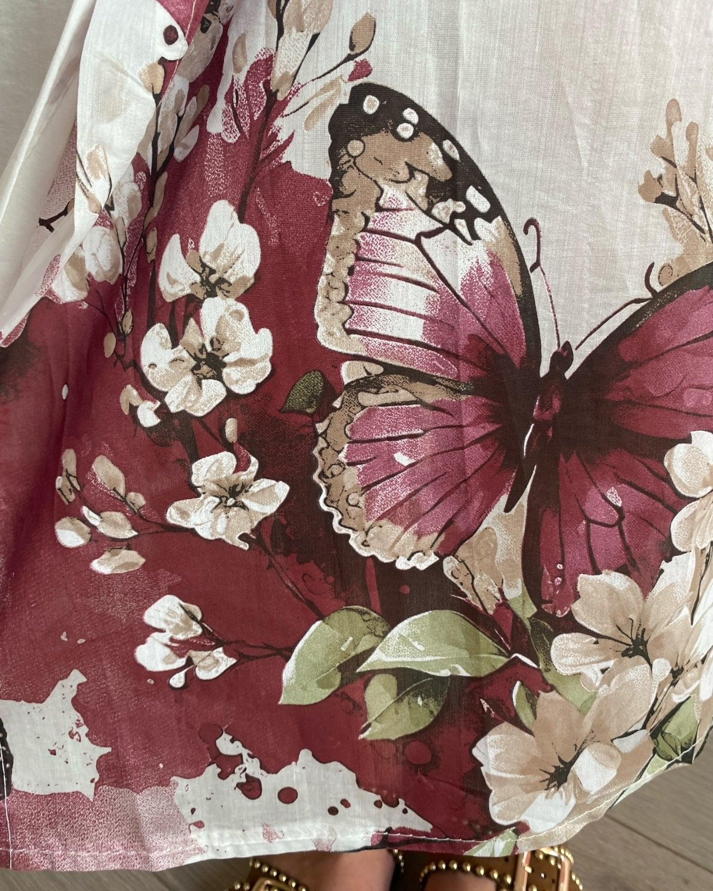 Chemisier in fantasia con cintura in rafia art. 7354 CHEAP&CHIC