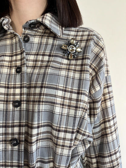 Abito quadri con rifiniture in pizzo art.W25A872 MOTEL