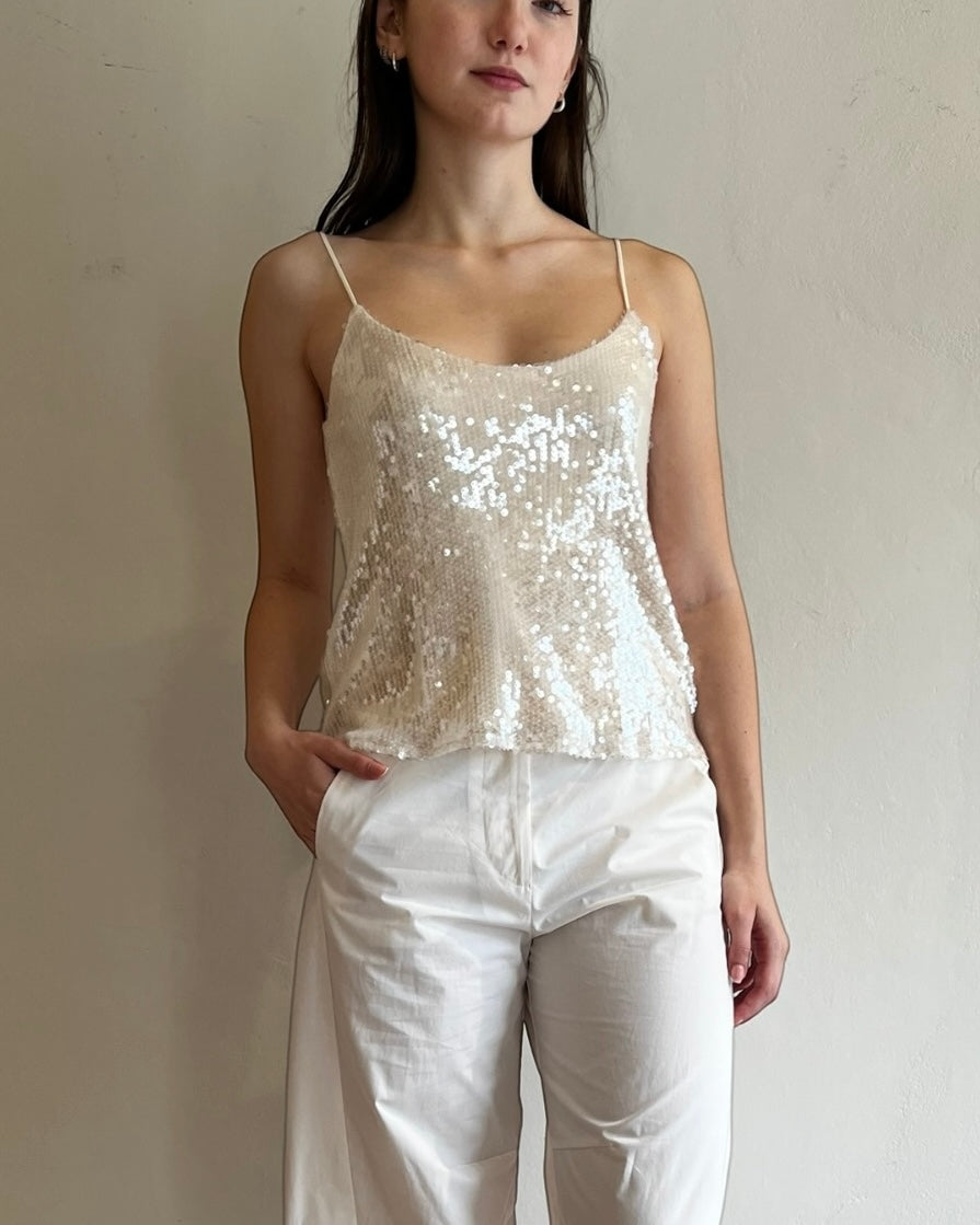 Top con spalline e paillettes R9990056V IMPERIAL