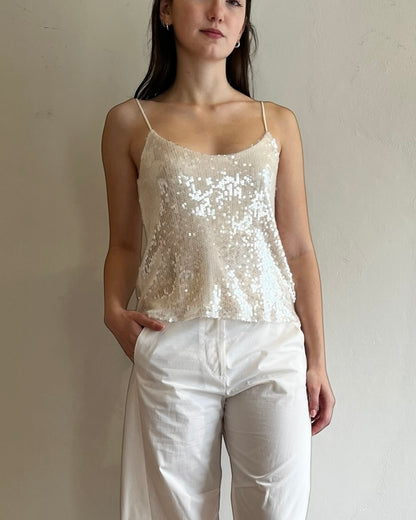 Top con spalline e paillettes R9990056V IMPERIAL